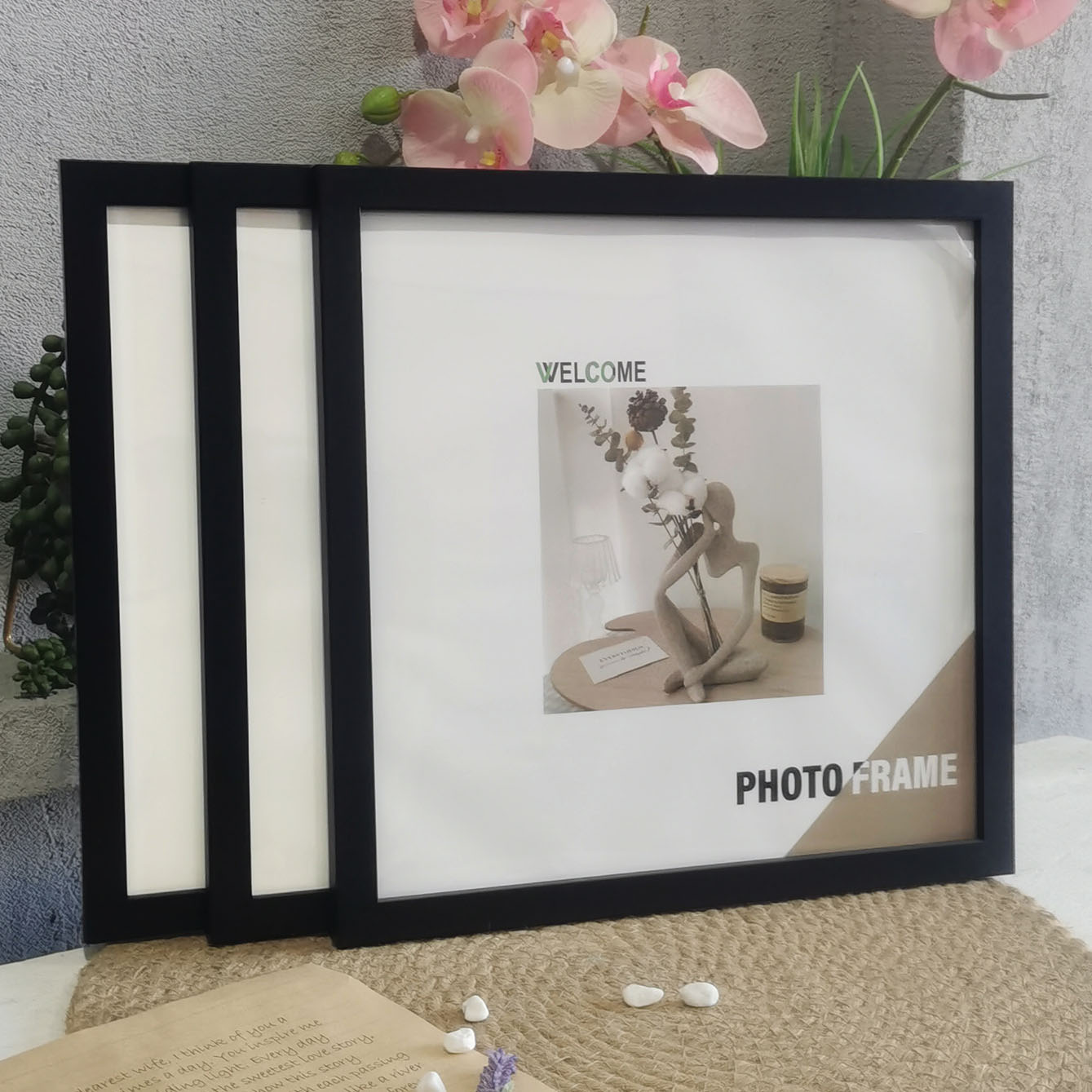 3Pcs Wood Square Photo Frames  - Engraved Wood Frame review and price