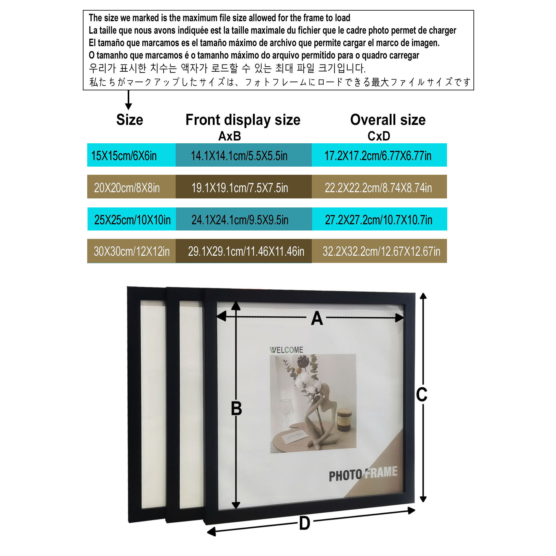 3Pcs Wood Square Photo Frames  - Engraved Wood Frame review and price