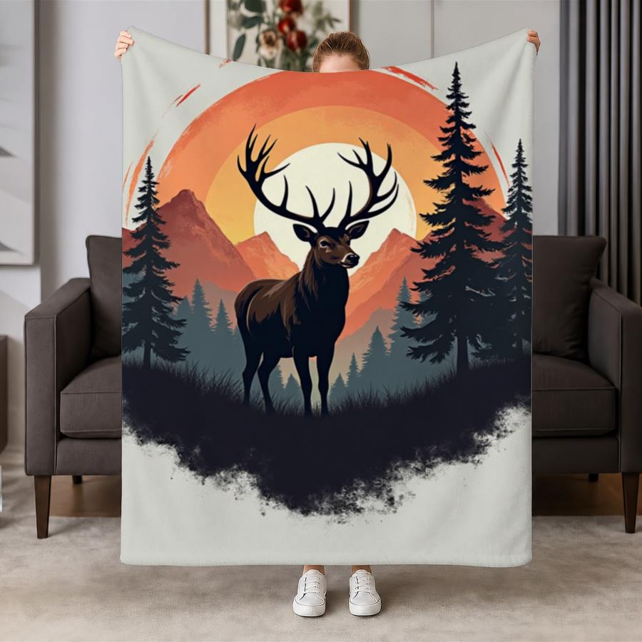 Vintage Stag And Mountain Suns - Family Tree Print review and price
