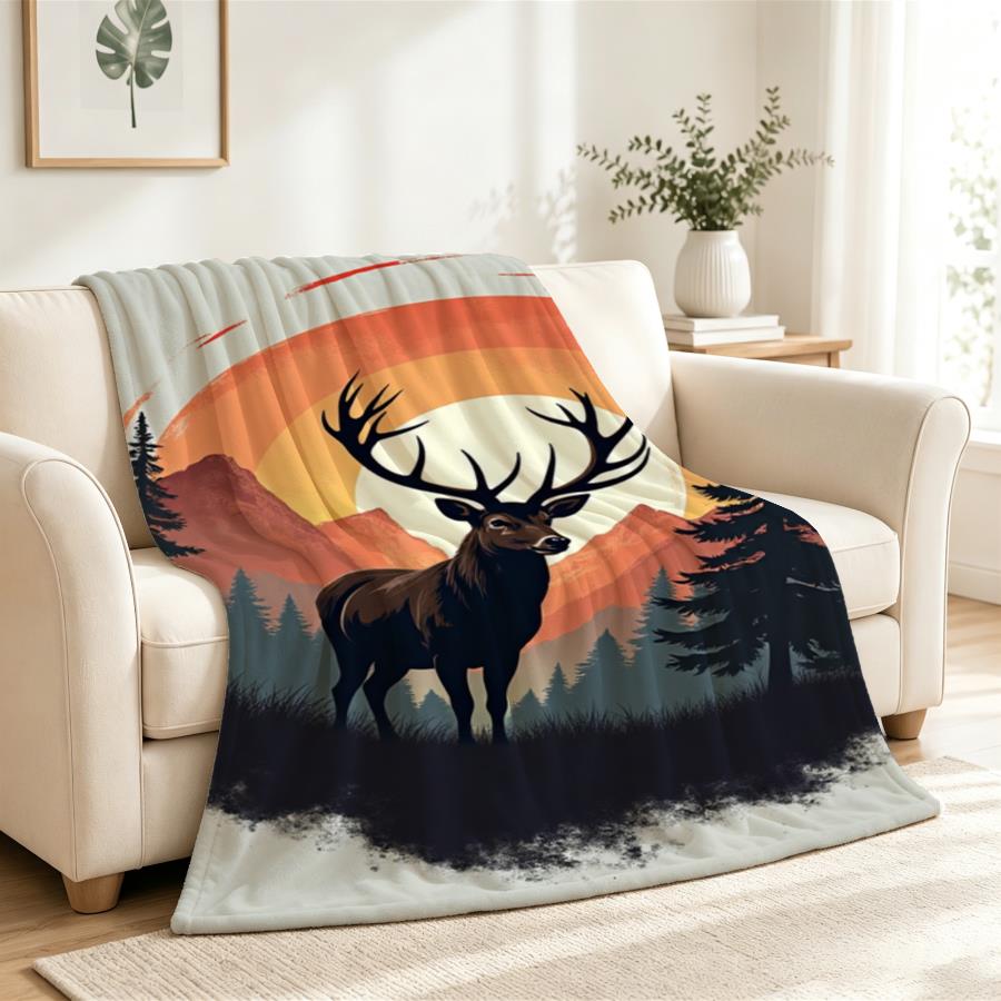 Vintage Stag And Mountain Suns - Family Tree Print review and price